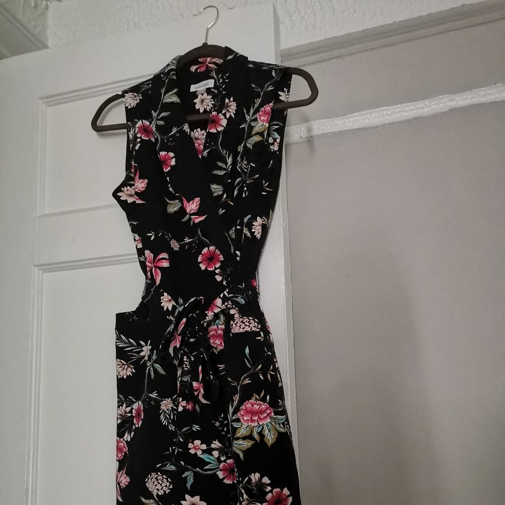 Floral Calvin Klein sleeveless wrap dress